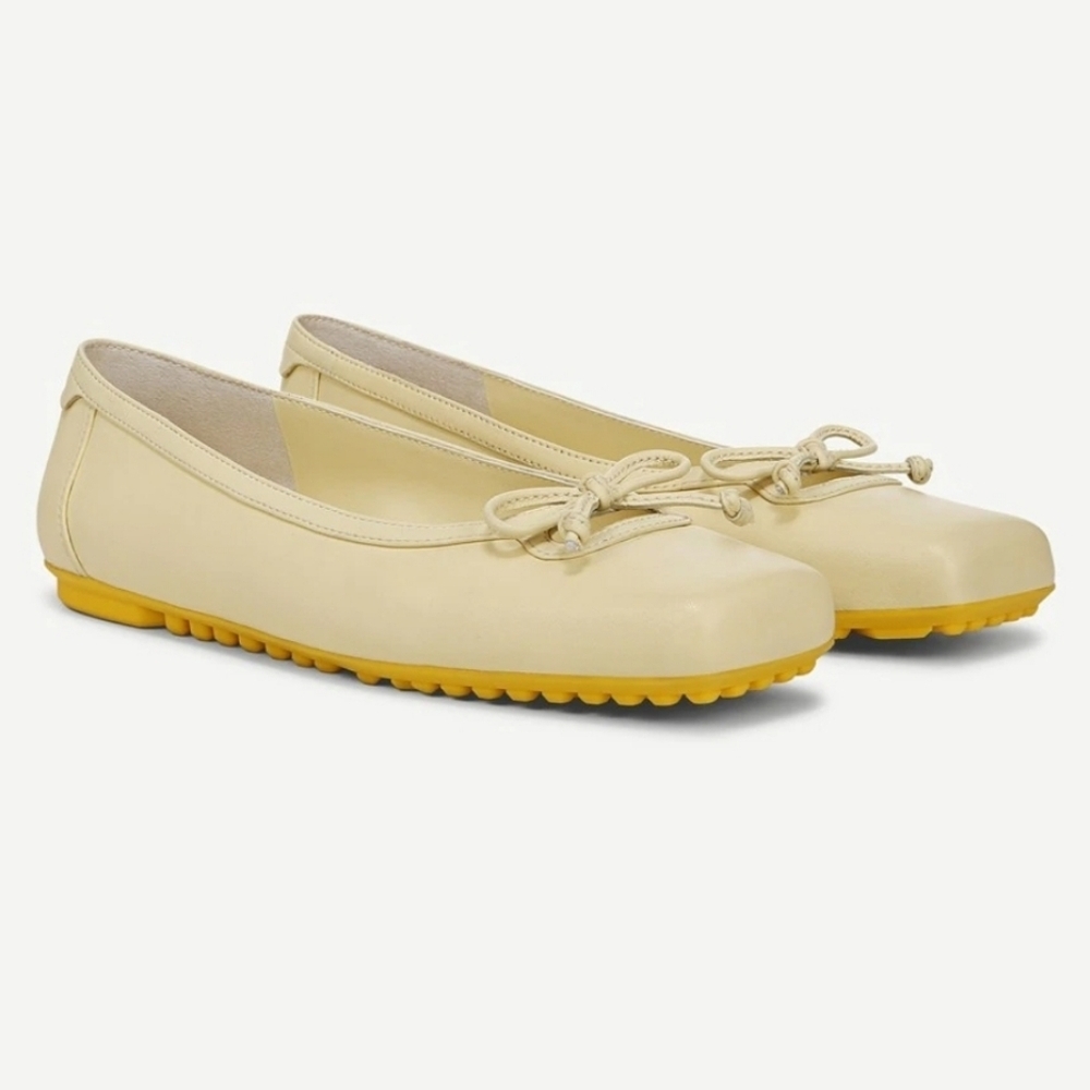 💛🔹️Franco Sarto🔹️lemonade Yellow Leather Imara Ballet Flat Loafers